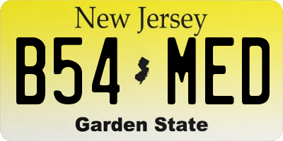 NJ license plate B54MED