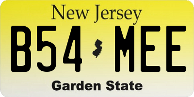 NJ license plate B54MEE