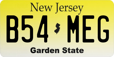 NJ license plate B54MEG