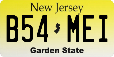 NJ license plate B54MEI