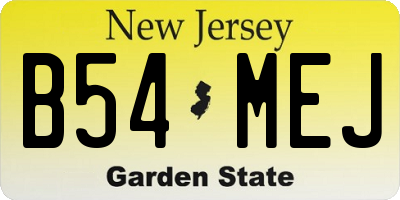NJ license plate B54MEJ