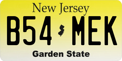 NJ license plate B54MEK