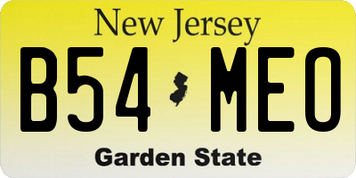 NJ license plate B54MEO