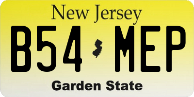 NJ license plate B54MEP