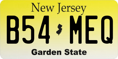 NJ license plate B54MEQ