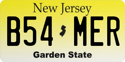 NJ license plate B54MER