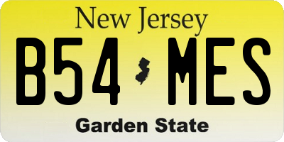 NJ license plate B54MES