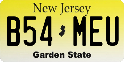 NJ license plate B54MEU