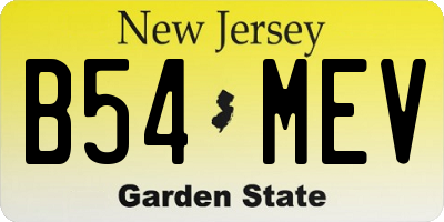 NJ license plate B54MEV