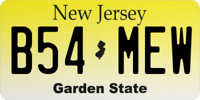 NJ license plate B54MEW