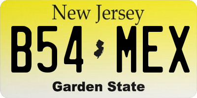 NJ license plate B54MEX
