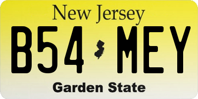 NJ license plate B54MEY
