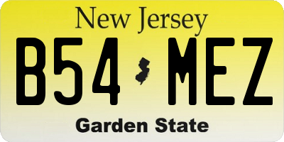 NJ license plate B54MEZ