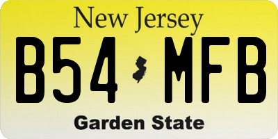 NJ license plate B54MFB
