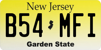 NJ license plate B54MFI