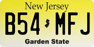 NJ license plate B54MFJ