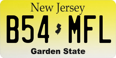 NJ license plate B54MFL