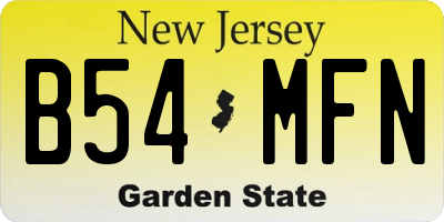 NJ license plate B54MFN