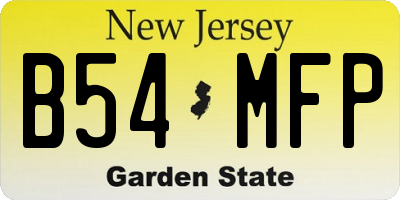 NJ license plate B54MFP