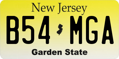 NJ license plate B54MGA