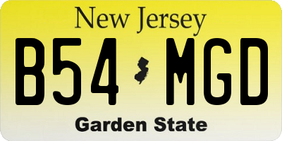 NJ license plate B54MGD