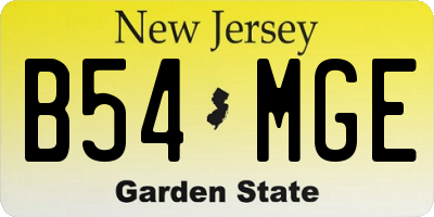 NJ license plate B54MGE