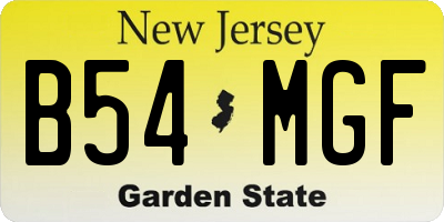 NJ license plate B54MGF