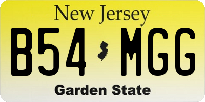 NJ license plate B54MGG