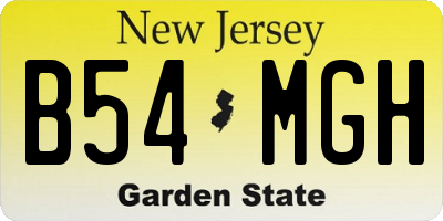 NJ license plate B54MGH