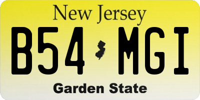 NJ license plate B54MGI