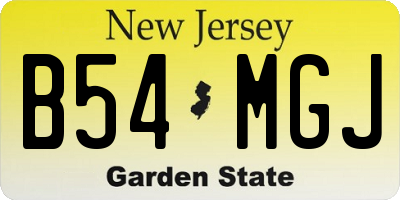 NJ license plate B54MGJ
