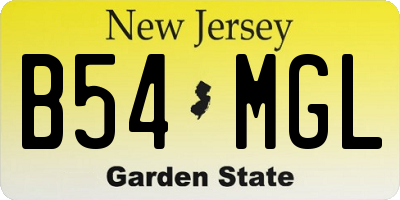 NJ license plate B54MGL