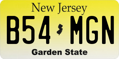 NJ license plate B54MGN