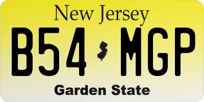 NJ license plate B54MGP