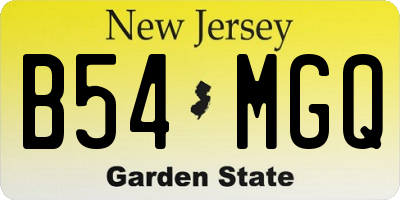 NJ license plate B54MGQ