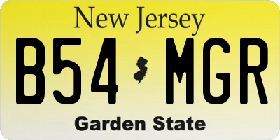 NJ license plate B54MGR