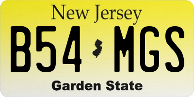 NJ license plate B54MGS
