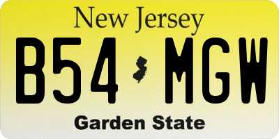 NJ license plate B54MGW