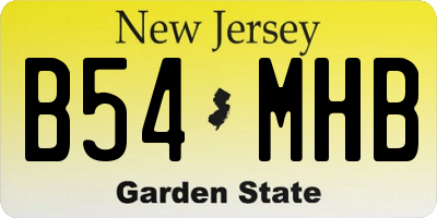 NJ license plate B54MHB