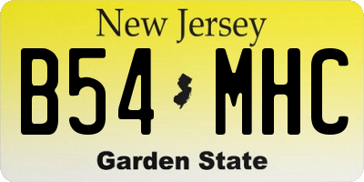 NJ license plate B54MHC