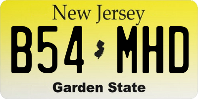 NJ license plate B54MHD