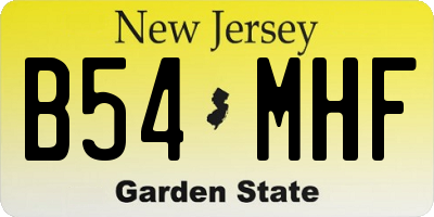 NJ license plate B54MHF