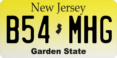 NJ license plate B54MHG