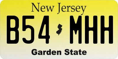 NJ license plate B54MHH