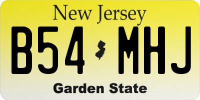 NJ license plate B54MHJ