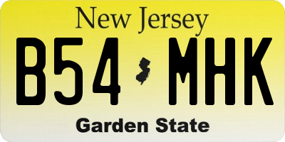 NJ license plate B54MHK