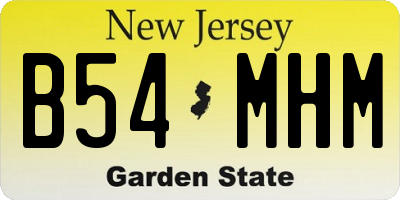 NJ license plate B54MHM