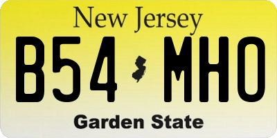 NJ license plate B54MHO