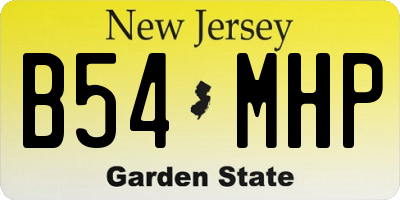 NJ license plate B54MHP