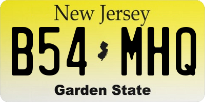NJ license plate B54MHQ